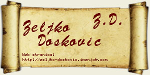 Željko Dosković vizit kartica
